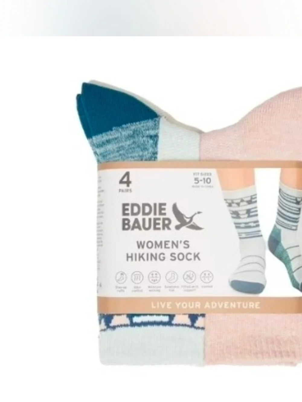 Eddie Bauer Ladies Hiking 4-Pack Crew Socks